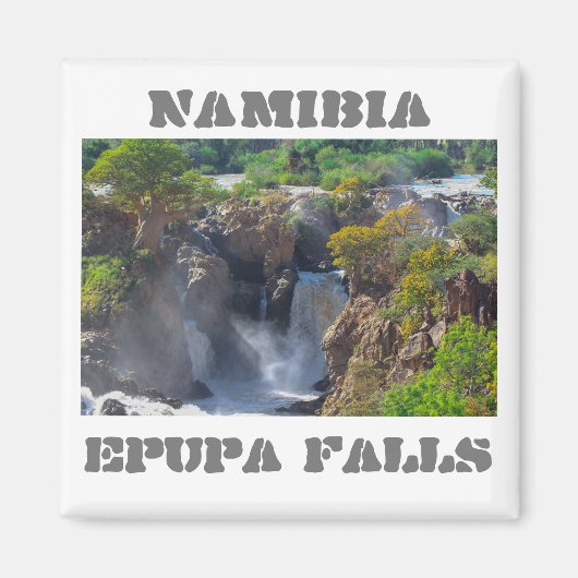 Namibia Kunene River Epupa Falls Landscape Baobabs Magnet (Vorne)