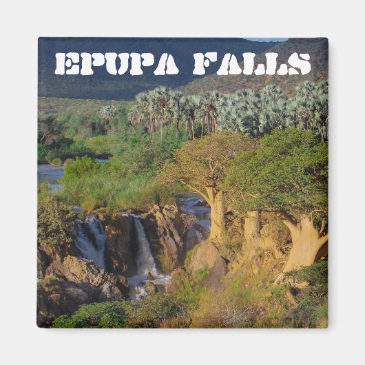 Namibia Kunene River Epupa Falls Landscape Baobabs Magnet (Vorne)