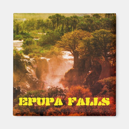 Namibia Kunene River Epupa Falls Landscape Baobabs Magnet (Vorne)