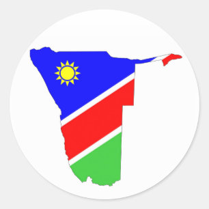 Namibia-Landesflaggekarten-Formsymbol Runder Aufkleber