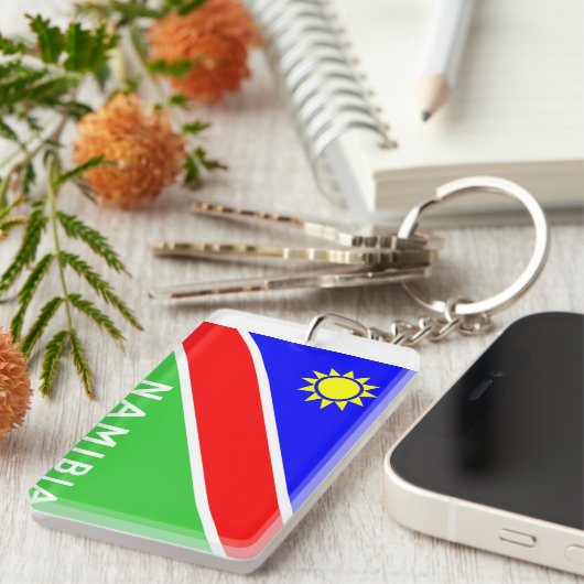 Namibia-Landesflaggetextname Schlüsselanhänger (Vorderseite rechts)
