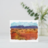 Namibia Landscape Panorama Watercolor Painting Postkarte (Stehend Vorderseite)