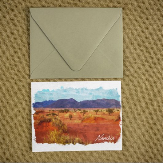 Namibia Landscape Panorama Watercolor Painting Postkarte