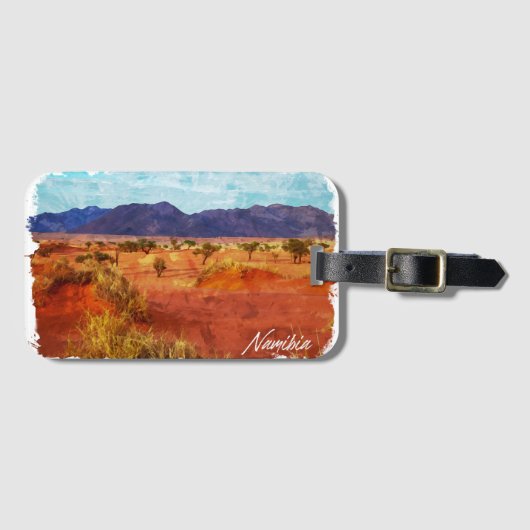 Namibia-Landschaft-Panorama-Aquarellmalerei Gepäckanhänger (Vorderseite (Horizontal))