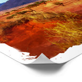 Namibia-Landschaft-Panorama-Aquarellmalerei Poster (Ecke)