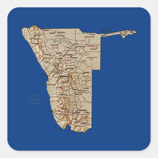 Namibia Map Sticker (Vorderseite)
