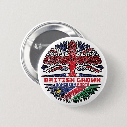 Namibia Namibia Britisch-UK Tree Roots Flag Button (Vorne & Hinten)