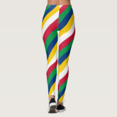 Namibia National Flag Colors Diagonal Striped Leggings (Rückseite)
