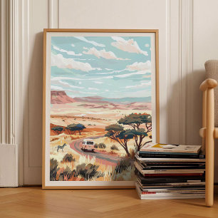 Namibia Print Safari Illustration Namibia Reise P Poster