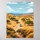 Namibia Print Safari Illustration Namibia Reise Poster (Vorne)