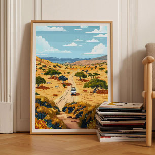 Namibia Print Safari Illustration Namibia Reise Poster