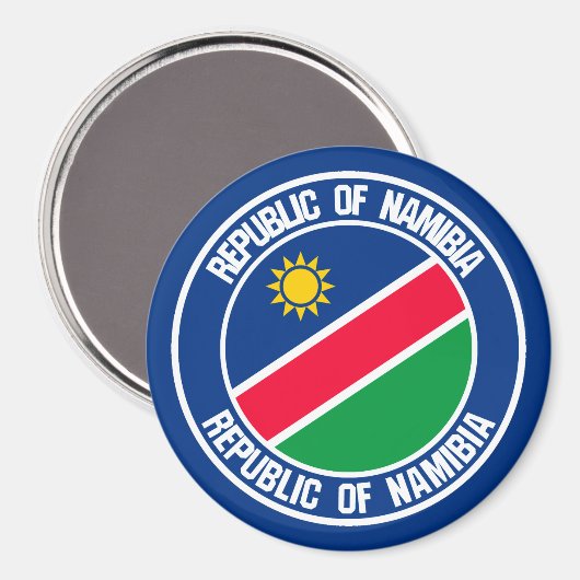 Namibia Round Emblem Magnet (Vorderseite/Rückseite)