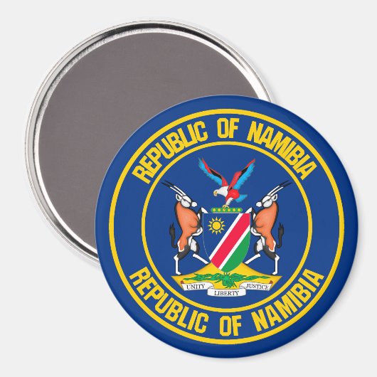 Namibia-RundEmblem Magnet (Vorderseite/Rückseite)