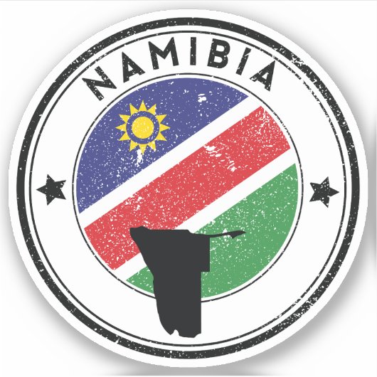 Namibia Siegel Sticker Round Flag (Vorderseite)