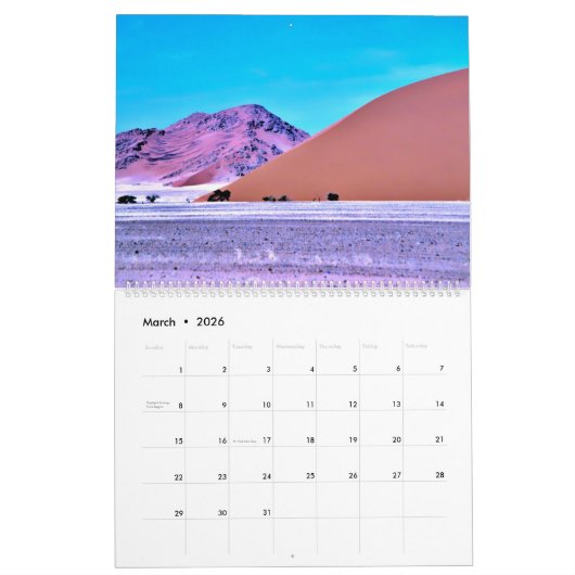 namibia sossusvlei Calendar Kalender (Mär 2026)