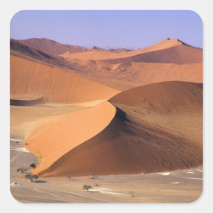 Namibia: Sossuvlei-Dünen, Luftbild. Quadratischer Aufkleber