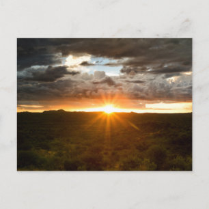 Namibia - Sunset over the plains postcard Postkarte