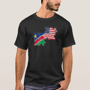 Namibia Usa Friendship Roots Namibia American Fla T-Shirt