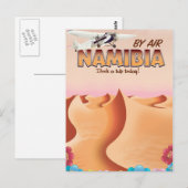 Namibia Vintages Flugplakat. Postkarte (Vorne/Hinten)