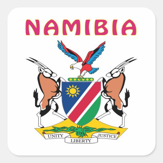 Namibia-Wappen Quadratischer Aufkleber (Vorderseite)