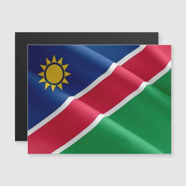 Namibia - Waving Flag - Magnetkarte (Vorne/Hinten)