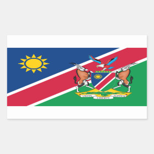Namibische Flagge und Wappen, Flagge Namibias Rechteckiger Aufkleber