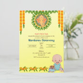 Namkaran Namemony Golden Elements Einladung (Stehend Vorderseite)