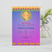 Namkaran Namemony Golden Elements Einladung (Stehend Vorderseite)