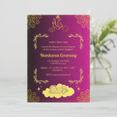 Namkaran Namemony Golden Elements Einladung (Stehend Vorderseite)
