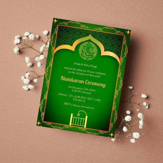 Namkaran Namemony Golden Elements Einladung