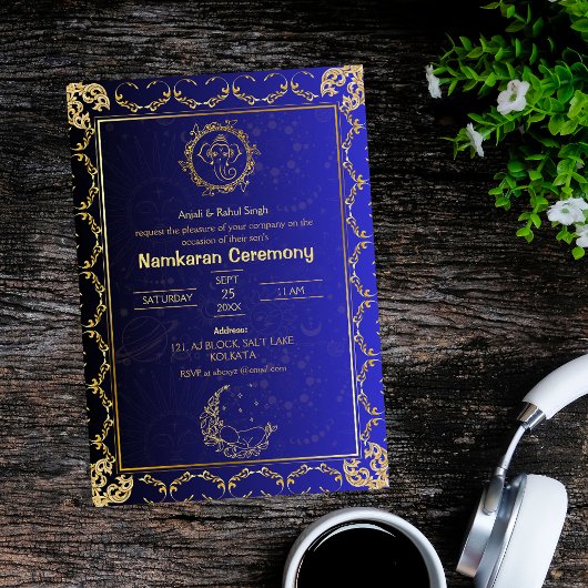 Namkaran Namemony Golden Elements Einladung