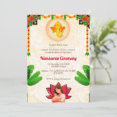 Namkaran Namemony Golden Elements Einladung (Stehend Vorderseite)