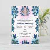 Namkaran-Namensfeier mit dem Peacock Ganesha-Logo Einladung (Stehend Vorderseite)