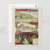 Namur sur Meuse Belgium Vintage Poster 1891 Postkarte (Vorne/Hinten)