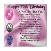 Nan-Gedicht - 70. Geburtstag Fliese (Vorderseite)