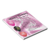 Nan Gedicht - Happy Birthday Notizblock (angewinkelt)