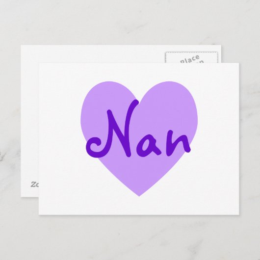 Nan in Lila Postkarte (Vorne/Hinten)