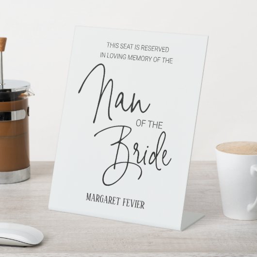 Nan of the Bride Memorial Reservierte Studentenhoc Sockelschild (In SItu)