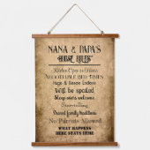Nan & Papa House Regeln Wandteppich Mit Holzrahmen (Vorderseite)