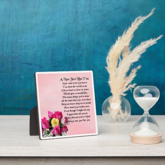 Nan Poem Plaque - Rose Design Fotoplatte (InSitu)