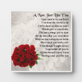 Nan Poem Plaque - Rote Rose Design Fotoplatte (Vorderseite)