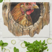 Nan & Pop's Farmhouse Cute Country Farm Chicken Geschirrtuch (Gefaltet)