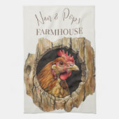 Nan & Pop's Farmhouse Cute Country Farm Chicken Geschirrtuch (Vertikal)