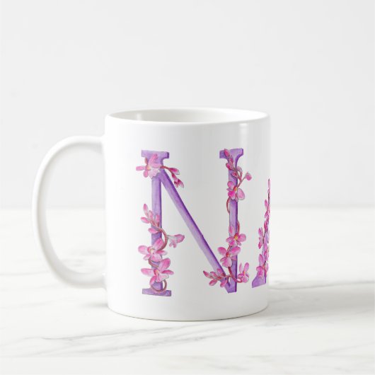 Nan-Text-Orchid lila-Rosa-Malerei Tasse (Links)