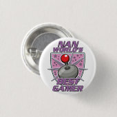 Nan World's bestes Gamer-Retro-Logo Button (Vorne & Hinten)