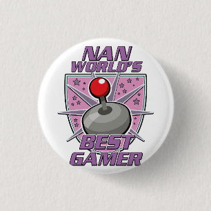 Nan World's bestes Gamer-Retro-Logo Button