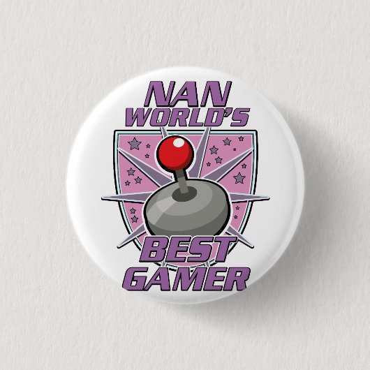 Nan World's bestes Gamer-Retro-Logo Button (Vorderseite)