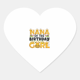 Nana 1. Geburtstag Girl Giraffe Thema Party Zoo Sa Herz-Aufkleber