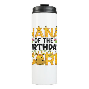Nana 1. Geburtstag Girl Giraffe Thema Party Zoo Sa Thermosbecher