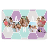 Nana 5 Foto Collage 4 Letter Hübsch Honeycomb Magnet (Horizontal)